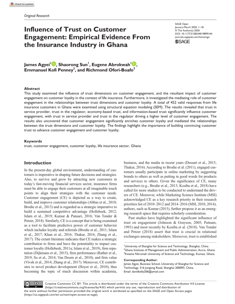 Taking A Closer Look: Consumer Satisfaction And Trust In Ghana'S Insurance Companies 1 Taking A Closer Look Consumer Satisfaction And Trust In Ghanas Insurance Companies