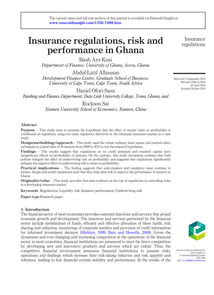 Enhancing Financial Security Exploring The Role Of Insurance Companies In Ghana