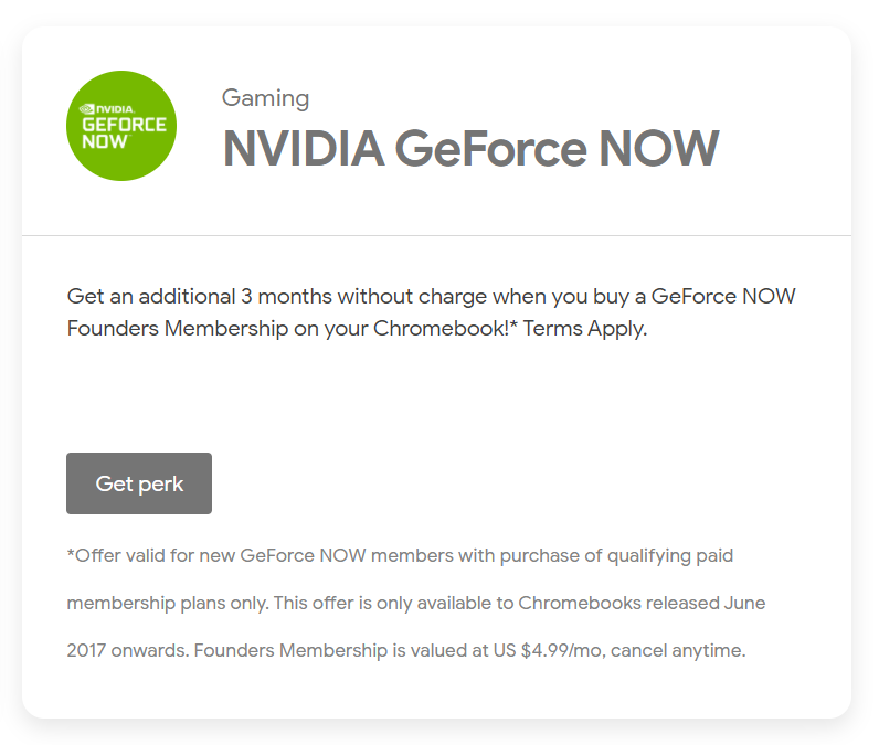 Own A Chromebook Get A Complimentary Geforce Now Subscription