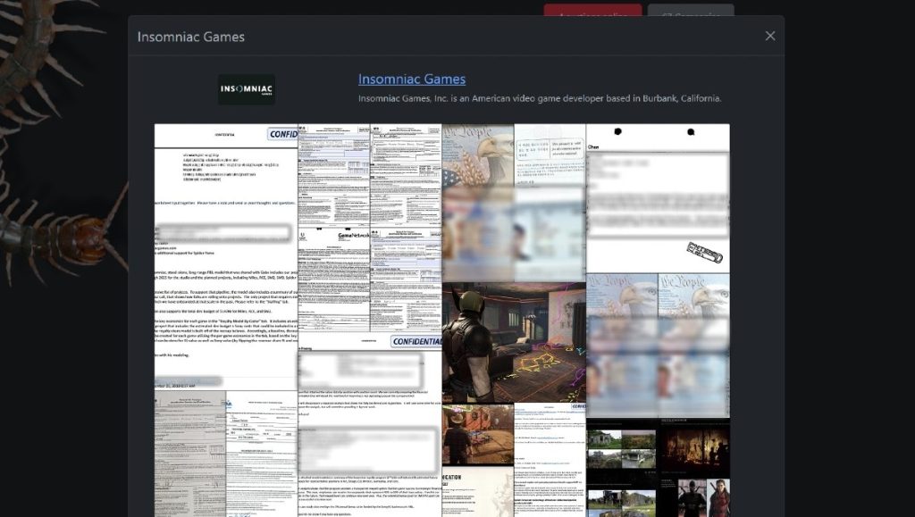 Sony is currently looking into a reported ransomware breach on Insomniac 1 sony is currently looking into a reported ransomware breach on insomniac